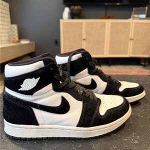 Air Jordan 1 Retro High OG Twist Pony 2019 Womens Black White Sneakers